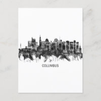 Columbus Ohio skyline BW