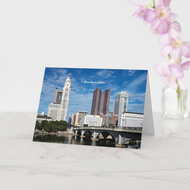 Columbus, Ohio skyline Card (Orchid)