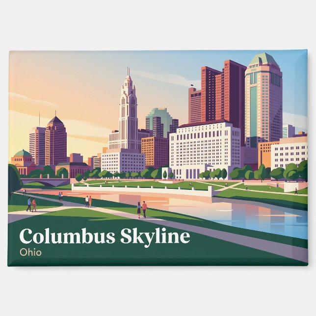 Columbus Ohio Skyline Magnet (Front)