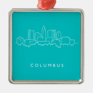 Columbus, Ohio Skyline Metal Ornament