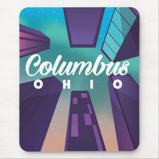 Columbus Ohio skyscraper travel poster print. Mouse Pad