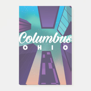Columbus Ohio skyscraper travel poster print. Post-it Notes