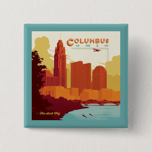 Columbus Ohio The Arch City 15 Cm Square Badge