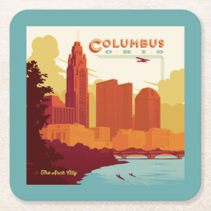 Columbus Ohio The Arch City Square Paper Coaster