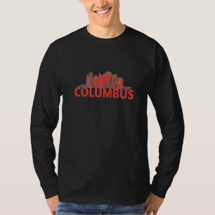 Columbus Ohio USA City Skyline Silhouette Outline T-Shirt