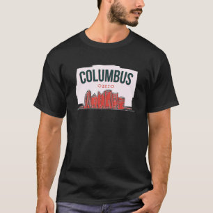 Columbus Ohio USA City Skyline Silhouette Outline  T-Shirt