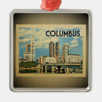 Columbus Ohio Vintage Travel Ornament