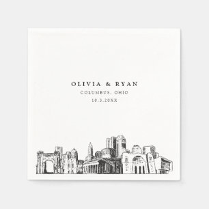 Columbus Ohio Wedding Minimalist Paper  Napkin