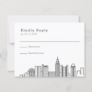Columbus Ohio Wedding   Stylised City Skyline RSVP