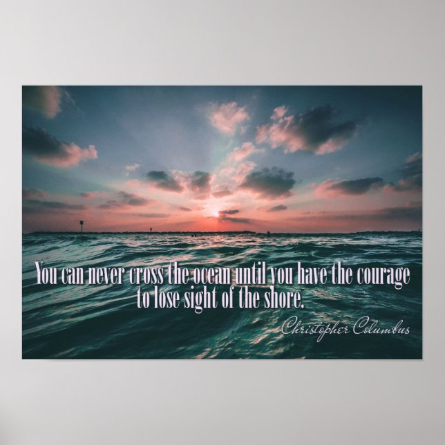 Columbus Quote Sunset poster (Front)