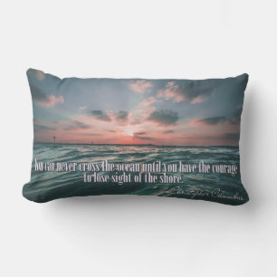 Columbus Quote Sunset throw pillows