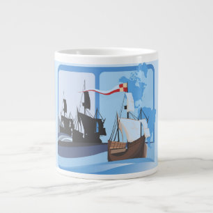 Columbus Sailing the Ocean Blue - Large Coffee Mug