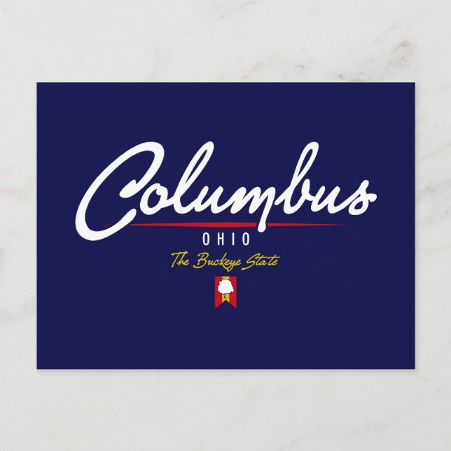 Columbus Script Postcard (Front)