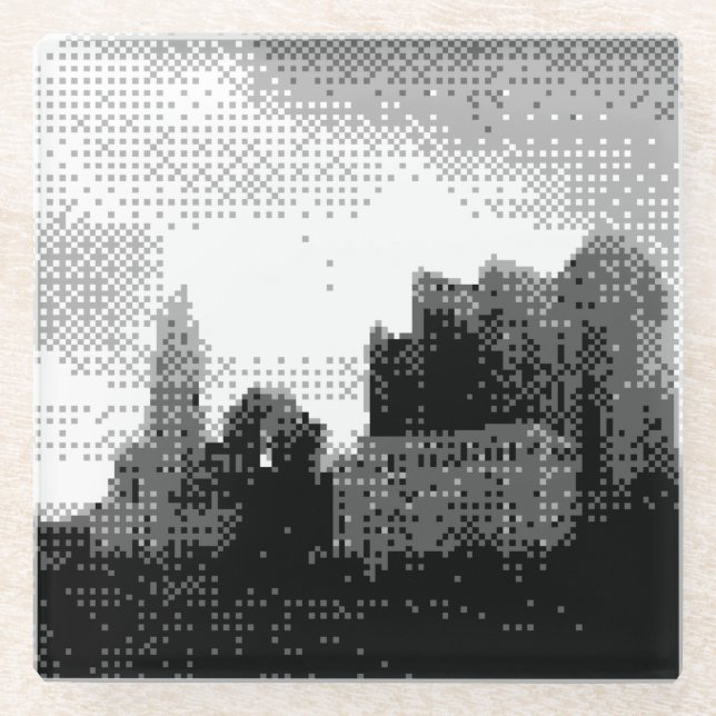 columbus skyline glass coaster (Front)
