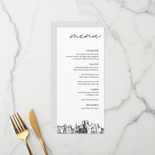 Columbus Skyline Modern Wedding Dinner Menu