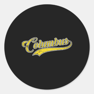 Columbus Soccer Fan Vintage Classic Round Sticker