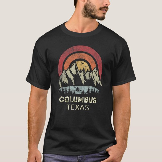 Columbus Texas Mountain Sunset Sunrise Kayaking T-Shirt (Front)