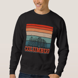 Columbus USA Retro Vintage Sunset Skyline Columbus Sweatshirt