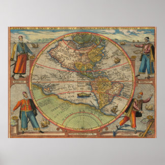Columbus Vespucci Magellan Pizzaro Tissue Paper Poster