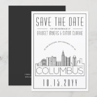 Columbus Wedding Deco Style Skyline Save the Date