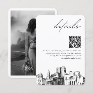 Columbus Wedding Modern Details QR Code Enclosure Card
