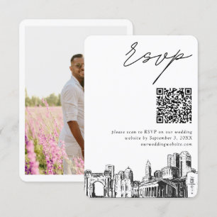 Columbus Wedding Modern RSVP QR Code Enclosure Card