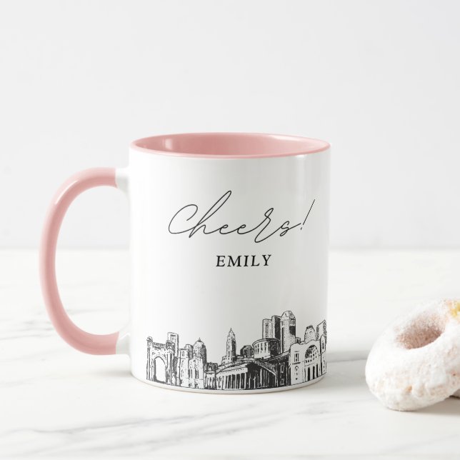 Columbus Wedding Personalised Coffee Mug (With Donut)