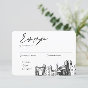 Columbus Wedding Traditional RSVP Meal Option Enclosure Card