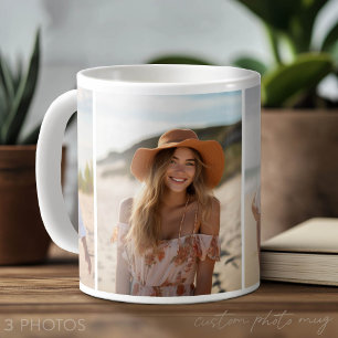 Column 3 Photo Collage - Vertical Modern Grid Coffee Mug