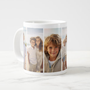 Column 6 Photo Collage - Thin Vertical Modern Grid Large Coffee Mug