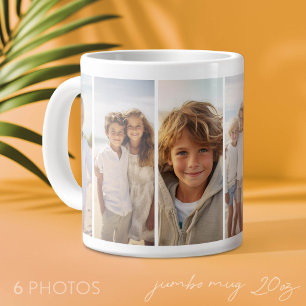 Column 6 Photo Collage - Thin Vertical Modern Grid Large Coffee Mug