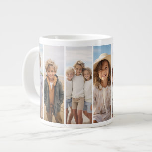 Column 7 Photo Collage - Thin Vertical Modern Grid Large Coffee Mug