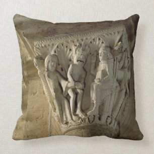 Column Capital, depicting St Benedict performing a Cushion