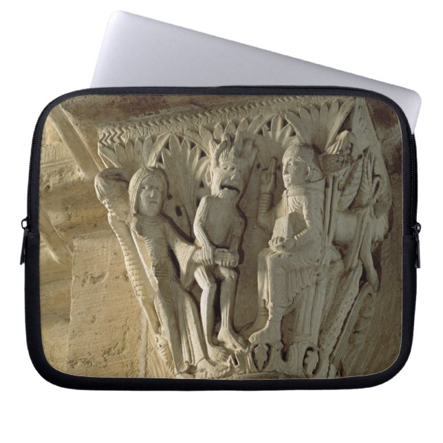Column Capital, depicting St Benedict performing a Laptop Sleeve (Front)