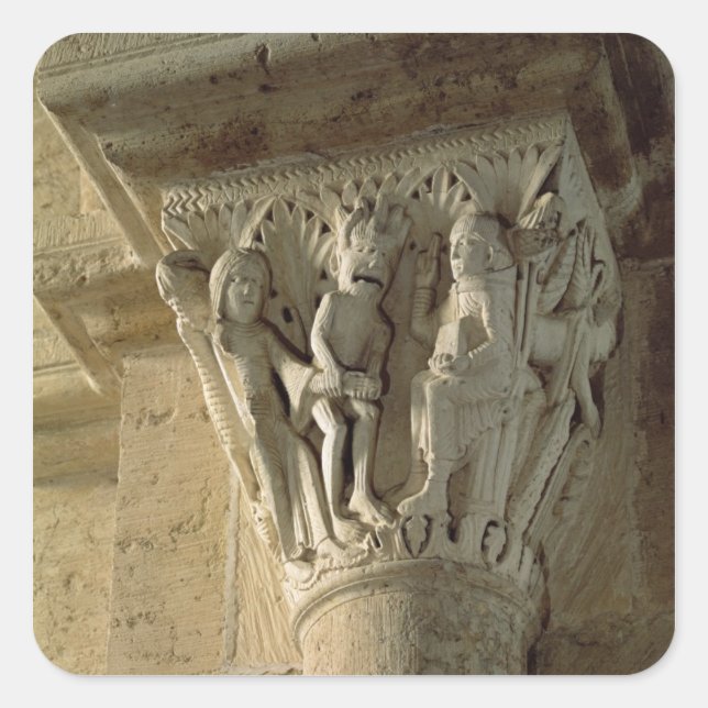 Column Capital, depicting St Benedict performing a Square Sticker (Front)