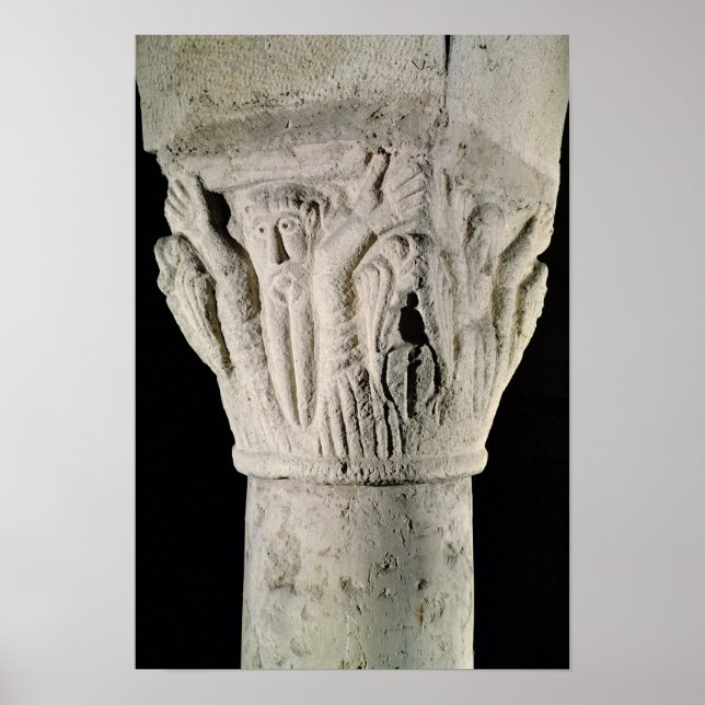 Column capital with a man with raised arms poster (Front)