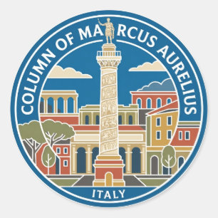 Column of Marcus Aurelius Italy Classic Round Sticker