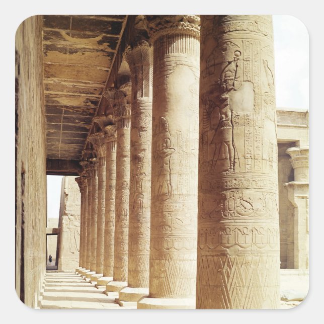 Columns in the Pronaos  of the Temple of Horus Square Sticker (Front)