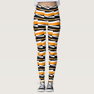 colums of blocks and  yellow bars symmetric leggings