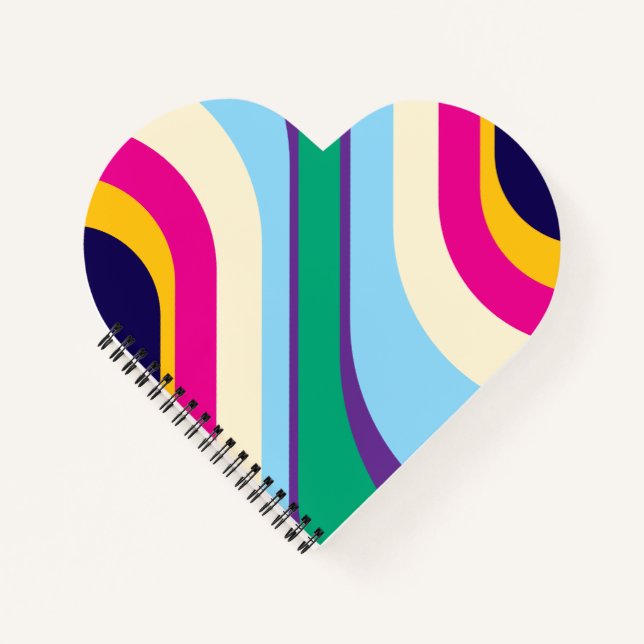 Colurful Heart Spiral Notebook  (Front)