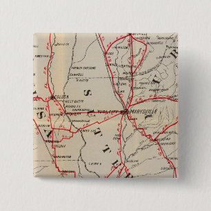 Colusa, Yolo, Napa, Butte, Yuba, Sutter, Solano 15 Cm Square Badge