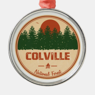 Colville National Forest Metal Ornament