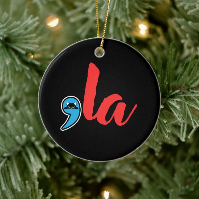 Coma La 2024 Cat Lady Ceramic Ornament (Tree)