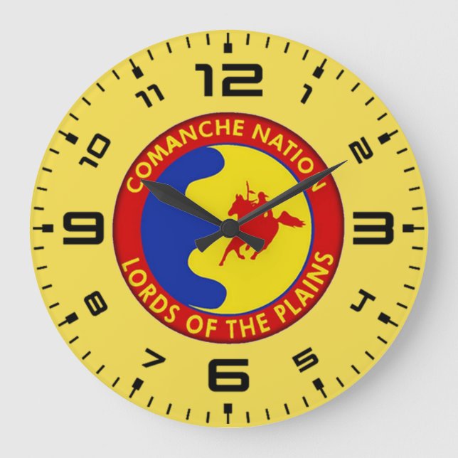 Comaanche Nation Flag Large Clock (Front)
