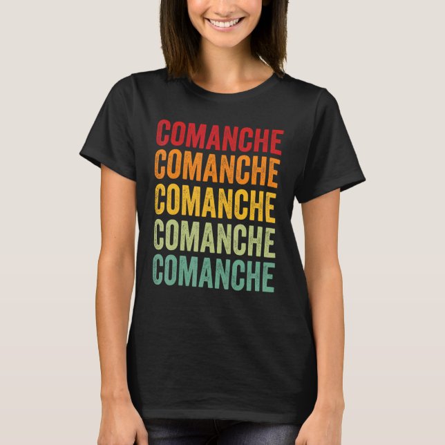 Comanche County Oklahoma Rainbow Text Design T-Shirt (Front)