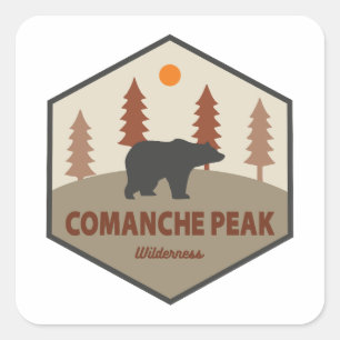 Comanche Peak Wilderness Colorado Bear Square Sticker
