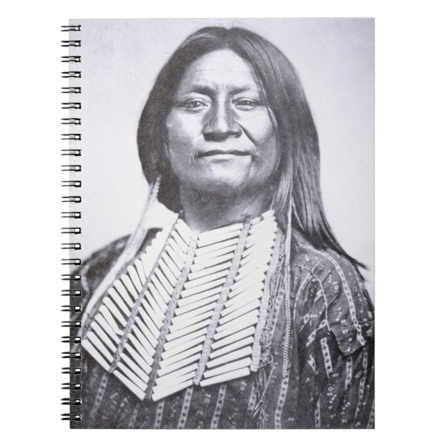 Comanche Tribesman, 1872 (b/w photo) Notebook (Front)