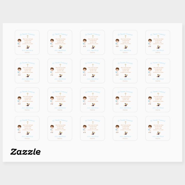 Comania my first communion square sticker (Sheet)
