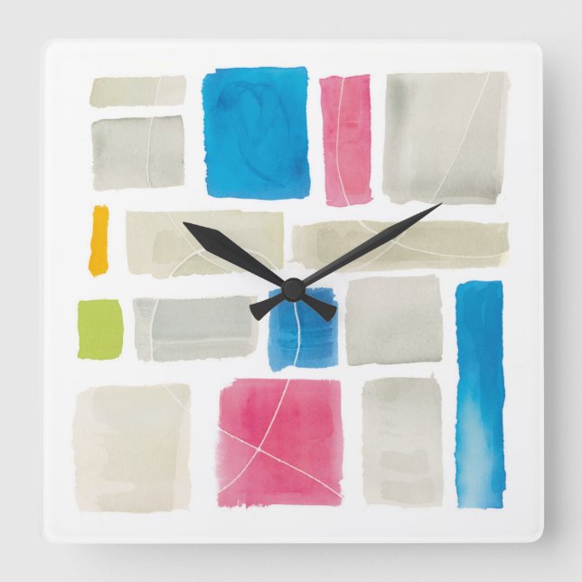 Comares III Abstract Print | Sue Schlabach Square Wall Clock (Front)