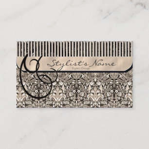 Comb and Curls Damask ID319 Appointment Card